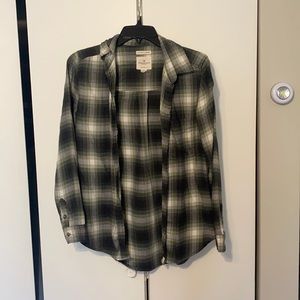 Green and white flannel from American eagle
